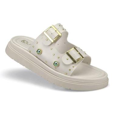 Imagem de Sandália Papete Feminina Flatform Rasteira Spyke Confortável Cor:Preto