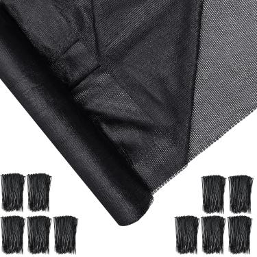 Imagem de Ribbonlic Rolo de pano de sombra para cobertura de jardim 70% rede resistente a UV com laços para pátio ao ar livre estufa cerca cobertura de plantas dossel (3,6 x 30,5 m, preto, 1 peça)