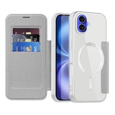 Imagem de Asuwish Capa de telefone para iPhone 16 Plus 17.0 cm capa carteira magnética com protetor de tela de vidro temperado flip porta-cartão de crédito bloqueio RFID acessórios para celular i Phone16 16+