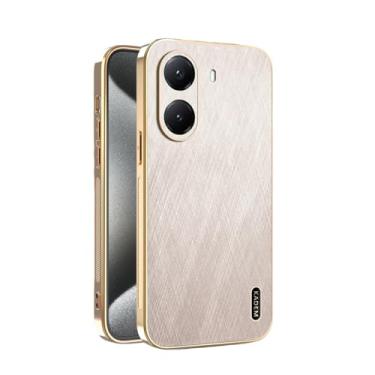 Imagem de Yarxiawin Capa de telefone para Xiaomi Poco X7 Pro 5g à prova de choque, textura de fio dourado para Xiaomi Poco X7 Pro, capa de silicone fina galvanizada preta de couro anti-impressão digital