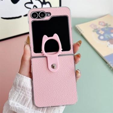 Imagem de Capa de celular em formato de anel para Samsung Galaxy Z Flip 7/6/5/4/3, capa protetora à prova de choque, rosa, para Galaxy Z Flip 4