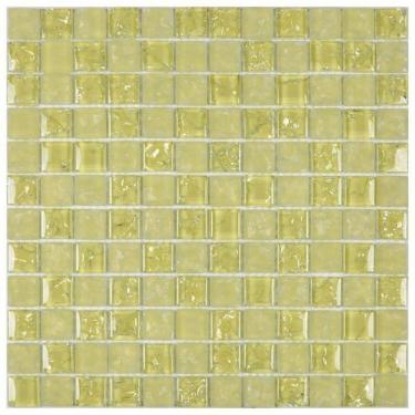 Imagem de Kit 1m² Pastilha de Vidro Ice 30cm X 30cm Amarelo