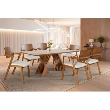 Imagem de Sala de Jantar Madeira Maciça 6 Cadeiras Diamante Harmonia - Harmonia 
