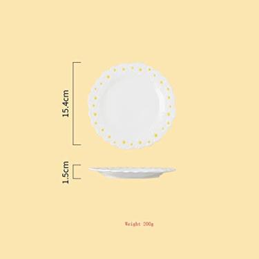 Imagem de 3FLQOOPP Prato de jantar, margarida, pratos de jantar, salada, cozinha, utensílios de mesa, acessórios para sala de jantar, pratos de jantar (cor: travessa de 15 cm) (travessa de 15 polegadas)
