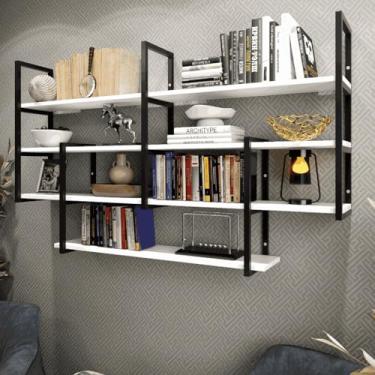 Imagem de Prateleira Industrial Suspensa Decorativa Organizadora 120cm(Branca)