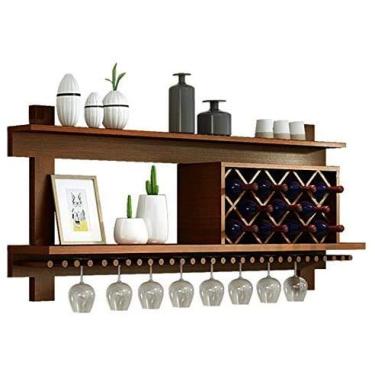 Imagem de Suporte de armazenamento para garrafa de vinho restaurante S organize cozinha montado na parede s madeira maciça garrafa de vinho | Ferramentas de vinho de barra de pinho natural 120 cm B (80 cm a)