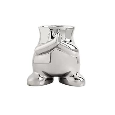 Imagem de Vasos de cerâmica modernos decoração sala de estar mesa flores hidropônicas simulação flores arranjos de flores secas decoração de casa centros de mesa (prata, C)