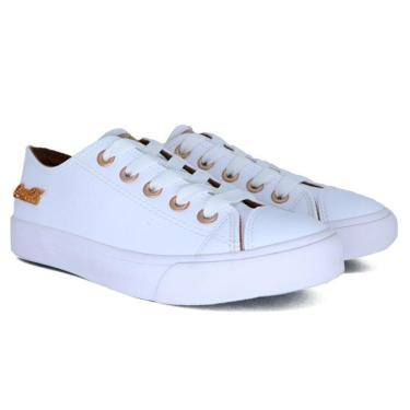 Imagem de Tênis Coca Cola Basket Floater Low Feminino Branco E Cobre-Feminino