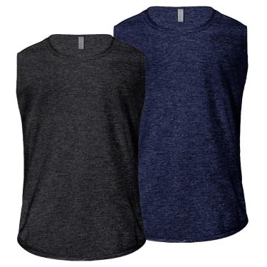 Imagem de Kit 2 Camisetas Regata Machão Dry Plus Size Academia Masculina Fitness-Masculino