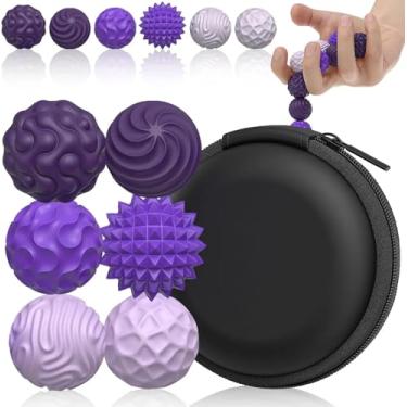 Imagem de Bolas Sensoriais Magnéticas de Silicone – Brinquedo Antiestresse e Calmante para Crianças e Adultos, Ideal para Autismo, Alívio Ansiedade (6 peças - roxo)