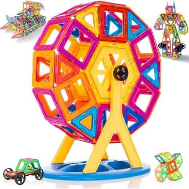 Imagem de Blocos de Construção Magnéticos de 152 Peças,Blocos de Construção de 152 Peças, Montar Brinquedo Educativo