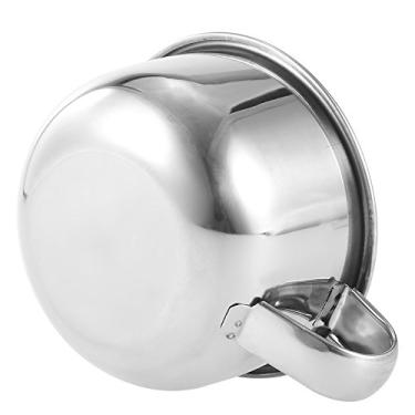 Imagem de Yinhing Escova de Barbear de Aço Inoxidável, Tigela de Sabão Premium para Homens, Cuidados Com a Barba, Creme de Barbear, Tigela de Sabão Durável, Leve, Prata 8.6x5cm