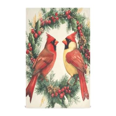 Imagem de xigua Conjunto de 1 panos de prato de cozinha Christmas Birds, macios e altamente absorventes de secagem rápida para limpeza de pratos e limpeza manual, 71 x 45 cm