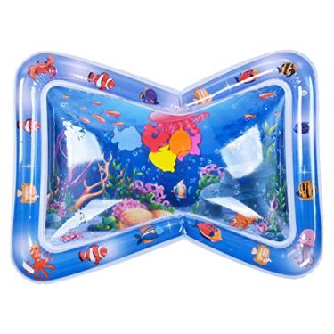 Imagem de Tapete de água para bebês, almofada de água inflável dobrável, tapete de brincar sensorial para bebês de 1 a 3 anos, meninos, meninas, crianças, brinquedo de piscina, material de (Modelo de água-viva)