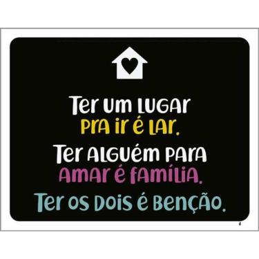 Imagem de Kit 10 Placas Ter Lugar Ir Lar Amar Família 36X46