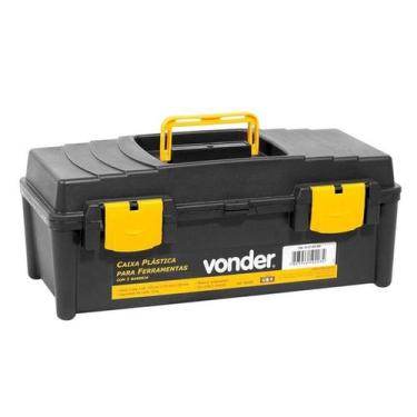 Imagem de Caixa para Ferramenta Plástica VD-4038 com Bandeja Vonder, Preto