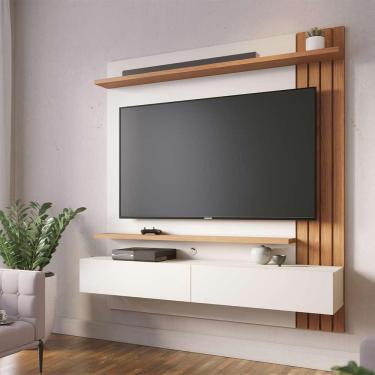 Imagem de Home Painel Suspenso 150cm Ripado Railay Noce/Preto G73 - Gran Belo