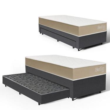 Imagem de Cama Box com Colchão de Espuma D33 Double Face Belin + Auxiliar de Espuma Unique Solteiro 88cm