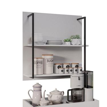 Imagem de Prateleira Industrial Dupla Cozinha Suspenso Painel Parede Eri 70,5cm Branco M12 - D'rossi