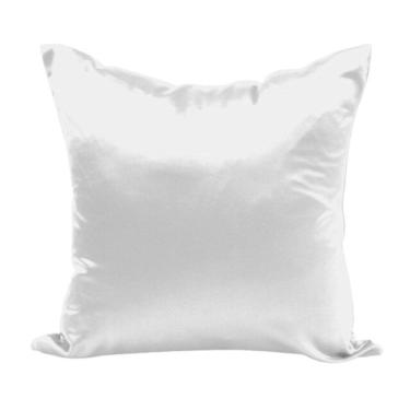 Imagem de Capa Almofada Sala Quarto Cozinha 40x40 Cetim Zíper 02 Un Cor: Branca
