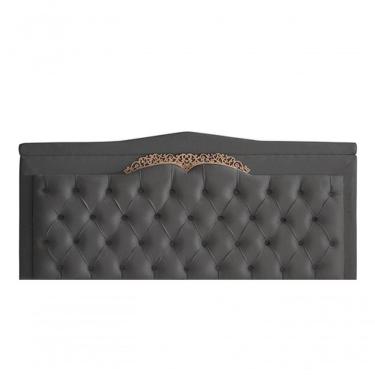 Imagem de Cabeceira De Cama Box Painel Helena Casal 140 Cm Retro Capitonê Botão Encapados Suede Grafite Eli Móveis