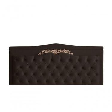 Imagem de Cabeceira De Cama Box Painel Helena King 195 Cm Retro Capitonê Botão Encapados Suede Marrom Eli Móveis