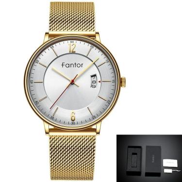 Imagem de Relógio Masculino Fantor Wf1024g à Prova D'água Ouro