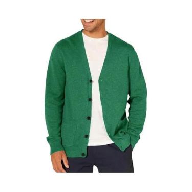 Imagem de Cardigã Masculino Oversized De Lã Com Decote Em V E Manga Longa, Leve 