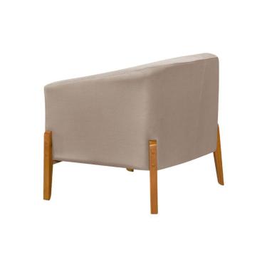 Imagem de Poltrona Living Base Em Madeira Maciça Flórida Veludo Bege - Bege