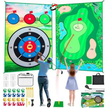Imagem de Conjunto de jogos de golfe YLPARTCHER 6 x 4 pés com tapete adesivo e b