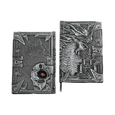 Imagem de Caderno Retro A5 Com Capa Dura Em Couro Com Estampa De Dragão 100 Folh