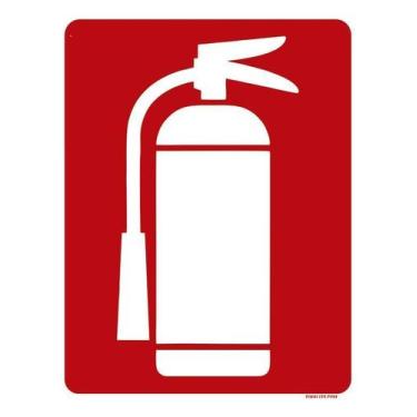 Imagem de Kit 10 Placa Acm Extintor Sinal Vermelho 18X23 - Sinalizo