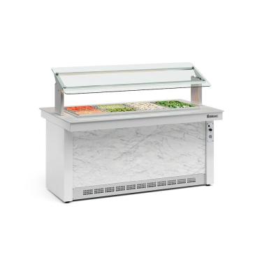 Imagem de Buffet Refrigerado 8 Cubas Gbrf175 Gelopar 8gns 220v Branco E Mármore