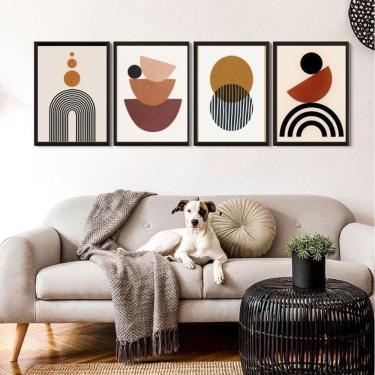 Imagem de Quadros sala minimalistas marrom 33x24cm - c/ vidro