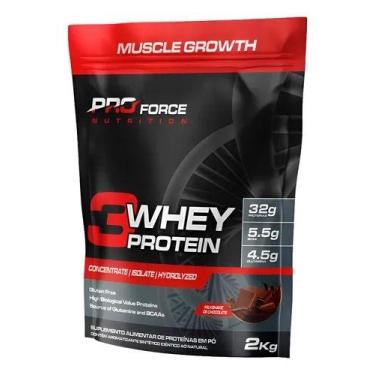 Imagem de WHEY PROTEIN 3W - 2 KG - MUSCLE GROWTH Sabor:Chocolate - PORO FORCE, L