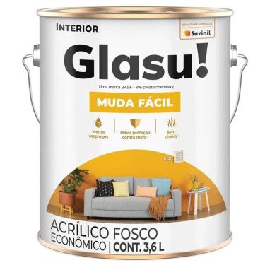 Imagem de Tinta Acrílica Muda Fácil Lâmina Afiada 3,6 Litros Glasu 50748416 Suvinil Tinta Acrílica Muda Fá