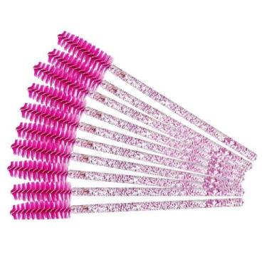 Imagem de Kit 100 Pincel Pente Escovinha Cílio Sobrancelha Lash Design - Sumerx