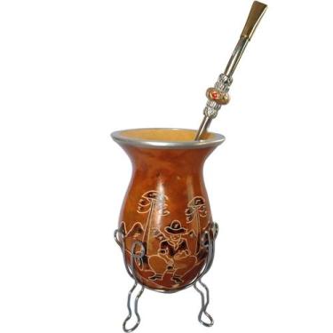 Imagem de Conjunto Kit Chimarrão Bomba E Cuia Com Tripé - Promate