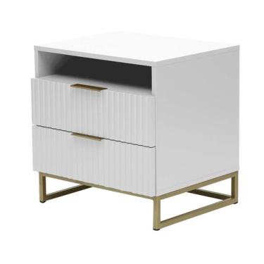 Imagem de Mesa de Cabeceira Ondulada Branco Westwing - Westwing Collection, Bran