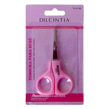 Imagem de Tesoura Unha Bebê Cabo De Plástico Rosa Dilcintia