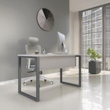 Imagem de Mesa Madeira 120 X 60 M120/60p25tub 120cm Industrial Cinza E Grafito -