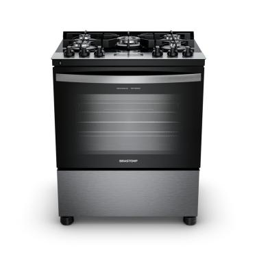 Imagem de Fogão Brastemp 5 Bocas Inox Com Mesa De Vidro, Turbo Chama e Timer BFS5XAR Bivolt