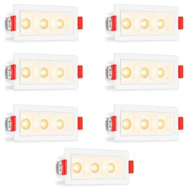 Imagem de 7 Spot Triplo Mini Led Embutir Downlight Micro 3000K Bet90 - Acende A 