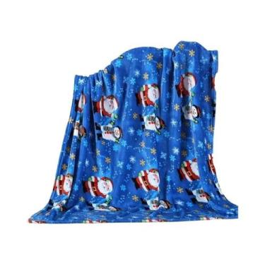 Imagem de Manta De Natal Quente E Macia De Pelúcia Para Inverno, Com Estampa De 