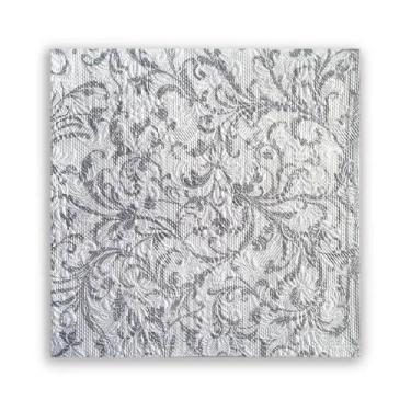 Imagem de 15 Guardanapos Para Decoupage Ambiente Elegance Damask Wh/si - QUADRIF