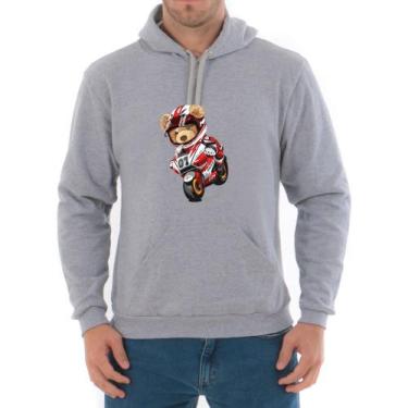 Imagem de Moletom Canguru Unissex Algodao Estampa Ursinho Moto Premium - Arietto