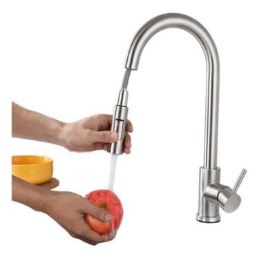 Imagem de Torneira de cozinha removível quente e fria com cabeça de chuveiro - J