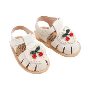 Imagem de Sandálias De Verão Para Bebê Menina Com Sola De Tecido Cereja, Sapatos