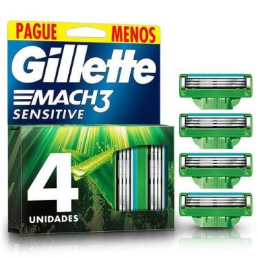 Imagem de Carga para Barbeador Gillette Mach3 Sensitive 4 Unidades