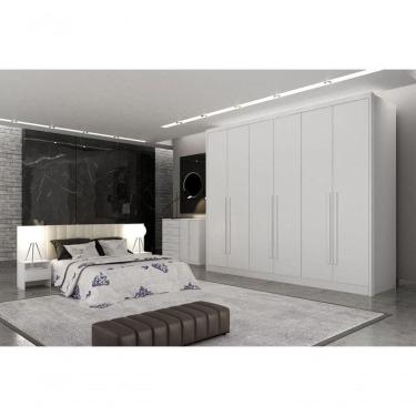 Imagem de Guarda Roupa Casal 6 Portas 8 Gavetas - Maldivas-branco - Móveis Horizonte